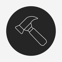 hammer line icon
