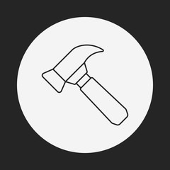 hammer line icon