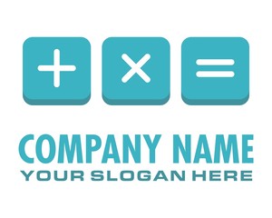 Obraz premium blue calculator sign logo image vector