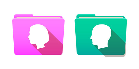 Folder icon set with heads