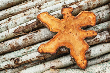 Natural teak wood stumps background