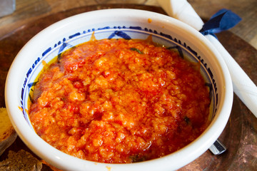 soup with tomatoes and bread