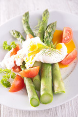 asparagus salad with poached egg