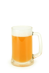 Mug of beer isolated on a white