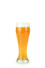 Glass of beer isolated on a white