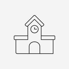 school building line icon