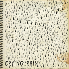 Crying rain, pen and ink drawing, vintage art notebook