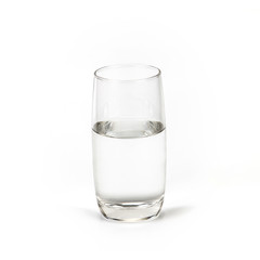 Glass of fresh drink water on white backgrund