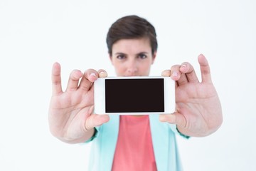 Pretty woman taking selfie 