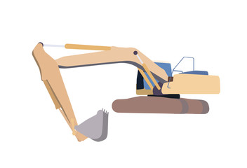 Working Excavator. Isolated
