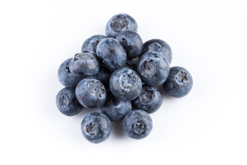 Blueberries on white background