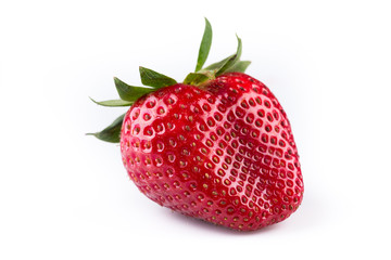 Close up of strawberry on white background