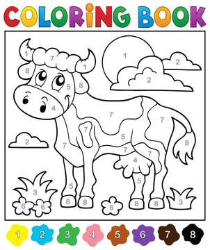 Coloring book cow theme 2