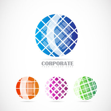 Corporate globe logo set