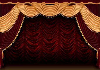 Wall murals Theater Red theater curtain