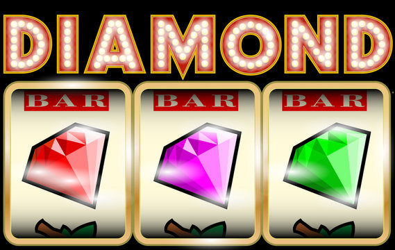 Slot Machine Illustration with diamonds
