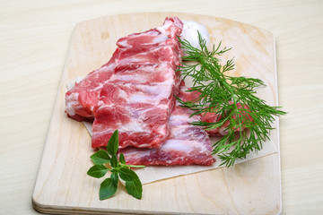 Raw pork ribs