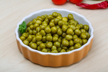 Green canned peas