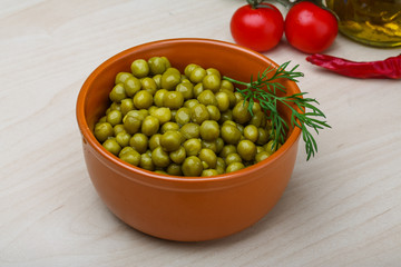 Green canned peas
