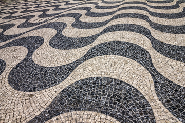 tiled floor. Waves of tiled floor in Portuguese traditional styl