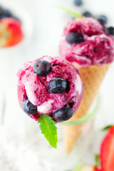 Ice Cream with fruits