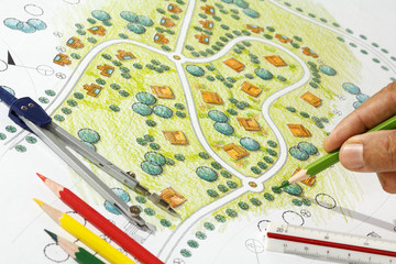 Landscape Designs Blueprints For Resort.