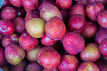 Freshly red Chinese plums