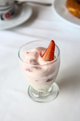 Yoghurt with strawberry