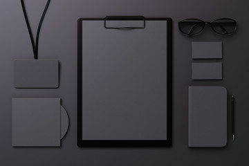 Black template for branding identity, mock up