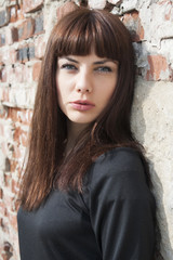 portrait girl in black clothes