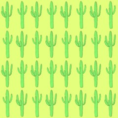 Sketch desert cactus in vintage style