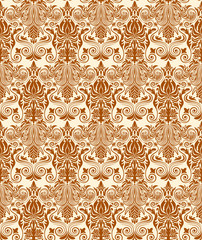 Vintage damask seamless background. Floral motif pattern.