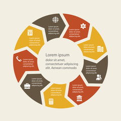 Vector infographic. Template for cycle diagram, graph, presentat