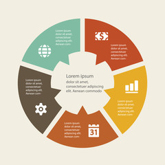 Vector infographic. Template for cycle diagram, graph, presentat