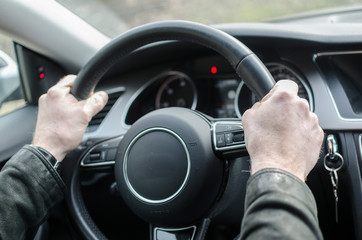 Man driving a car