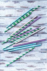 Colorful paper drinking straws