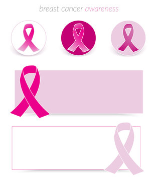 Breast Cancer Awareness Banners and Badges