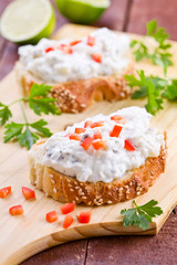 Cream Cheese And Pepper Bruschetta