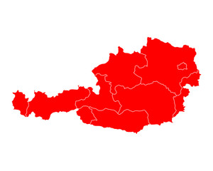 Fototapeta premium Karte von Österreich