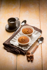 hazelnut muffin with coffee