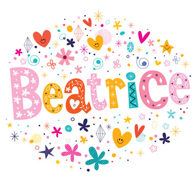 Beatrice girls name decorative lettering type design
