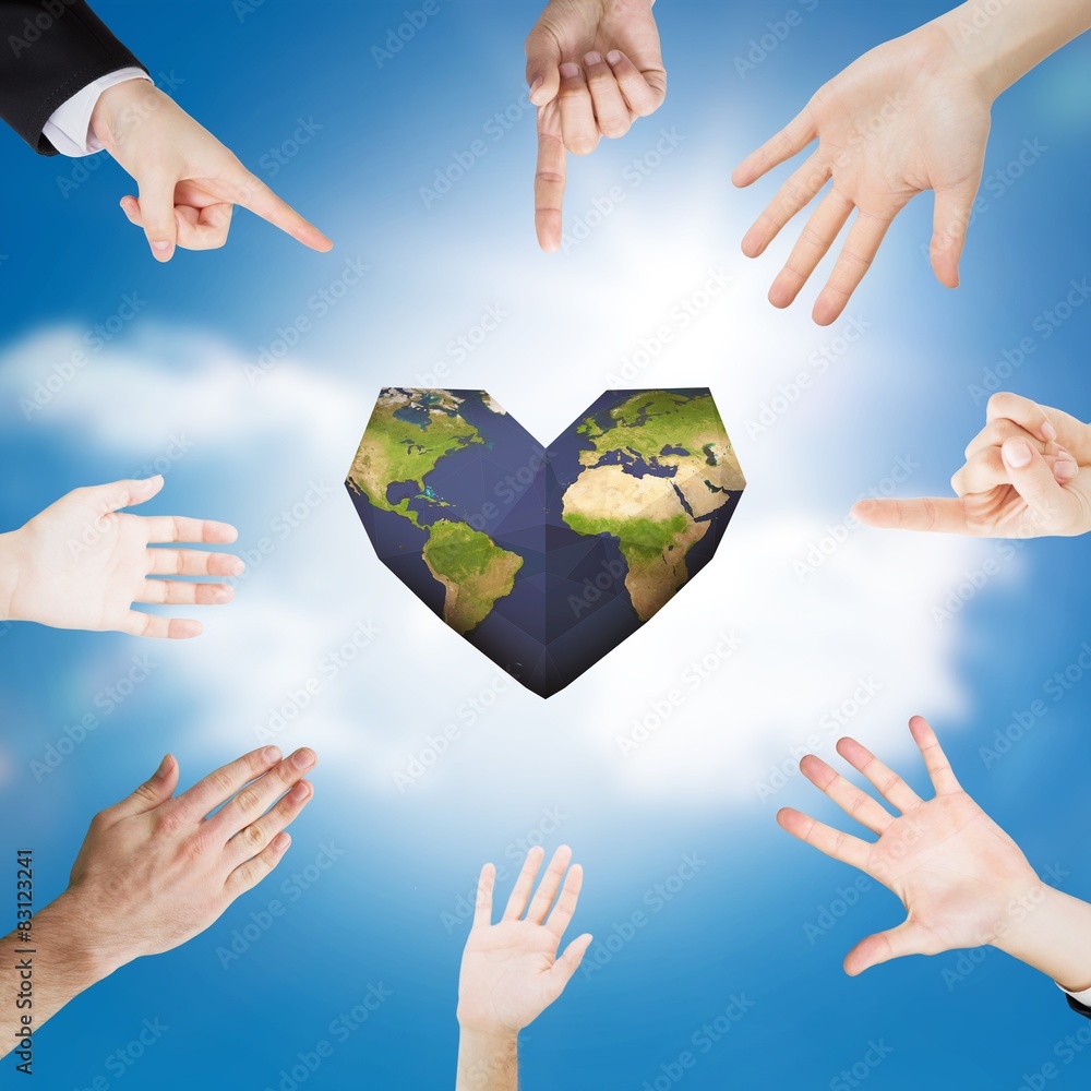 Poster composite image of hands presenting