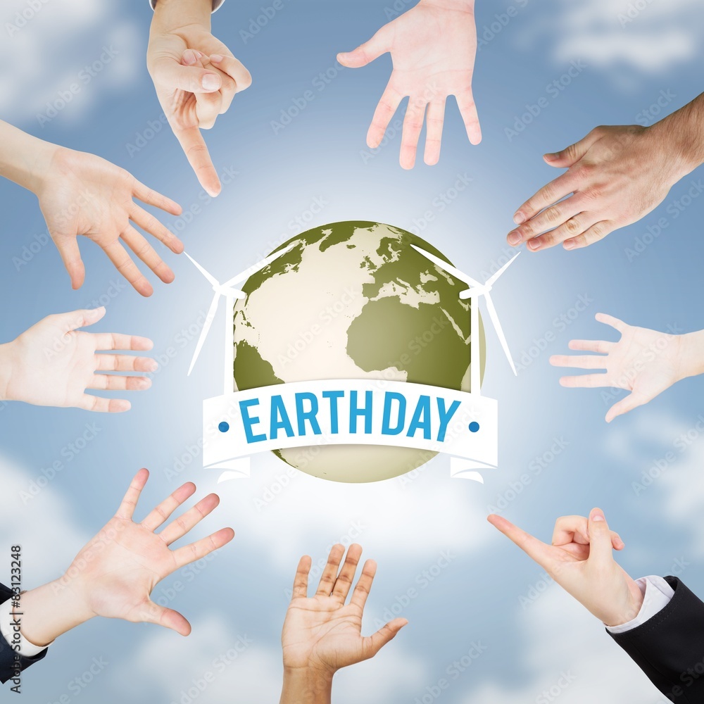 Poster composite image of hands presenting