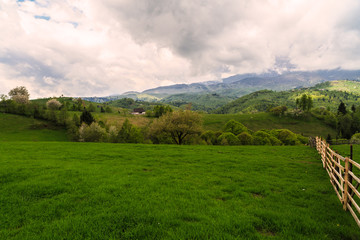 Fototapeta premium mountain landscape with dramatic rain clouds