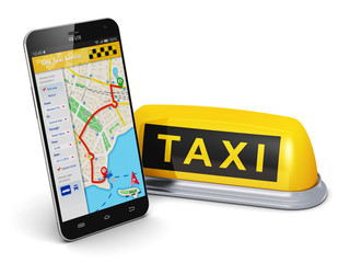 Internet taxi service concept © Scanrail