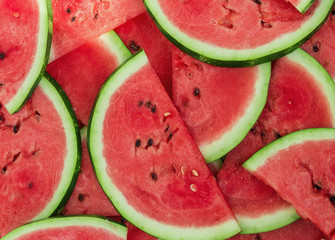 Background of fresh ripe watermelon slices