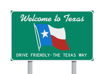 Welcome to Texas road sign