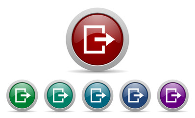 logout vector icon set