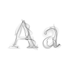Black Smoke font. Letter A