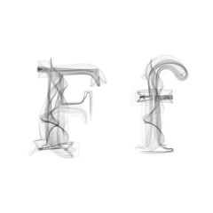 Black Smoke font. Letter F